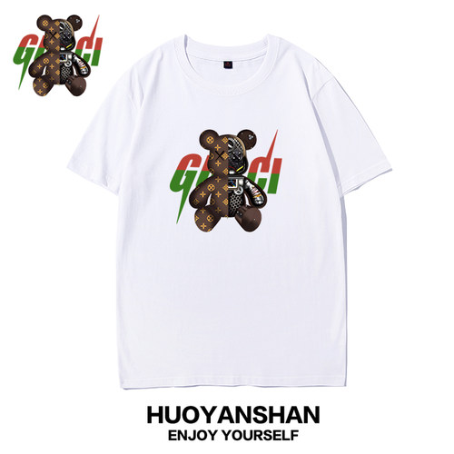 机械小熊短袖T恤潮牌联名情侣装