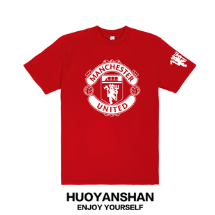 MUFC红魔曼联队短袖T恤男纯棉宽松足球运动训练服曼联DNA半截袖潮