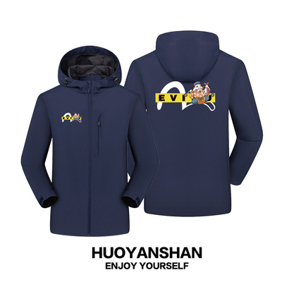 福神冲锋衣夹克男女联名潮牌户外防风雨宽松情侣上衣秋冬外套衣服