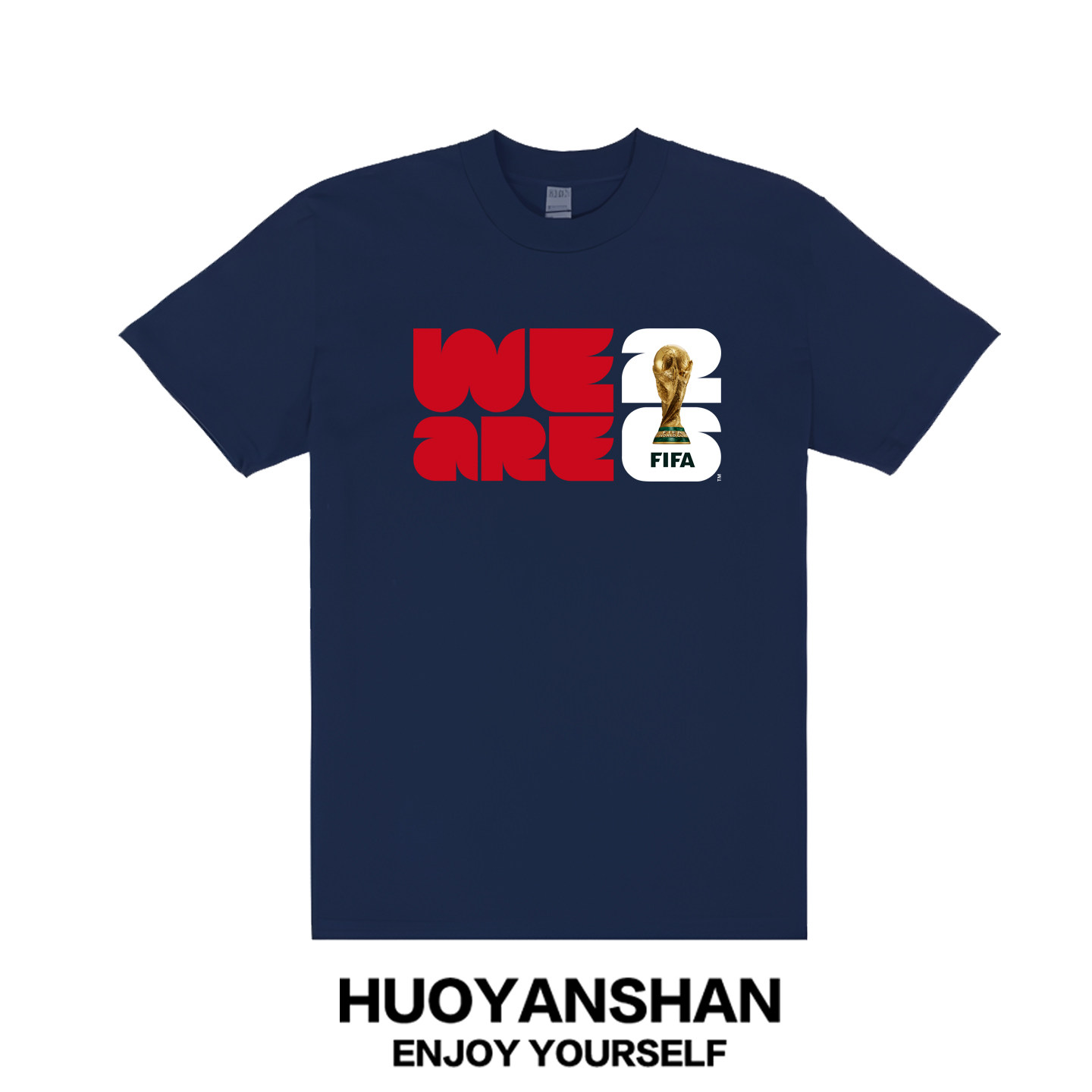 FIFIA2026世界杯短袖T恤男女纯棉宽松大码足球运动半袖休闲上衣服