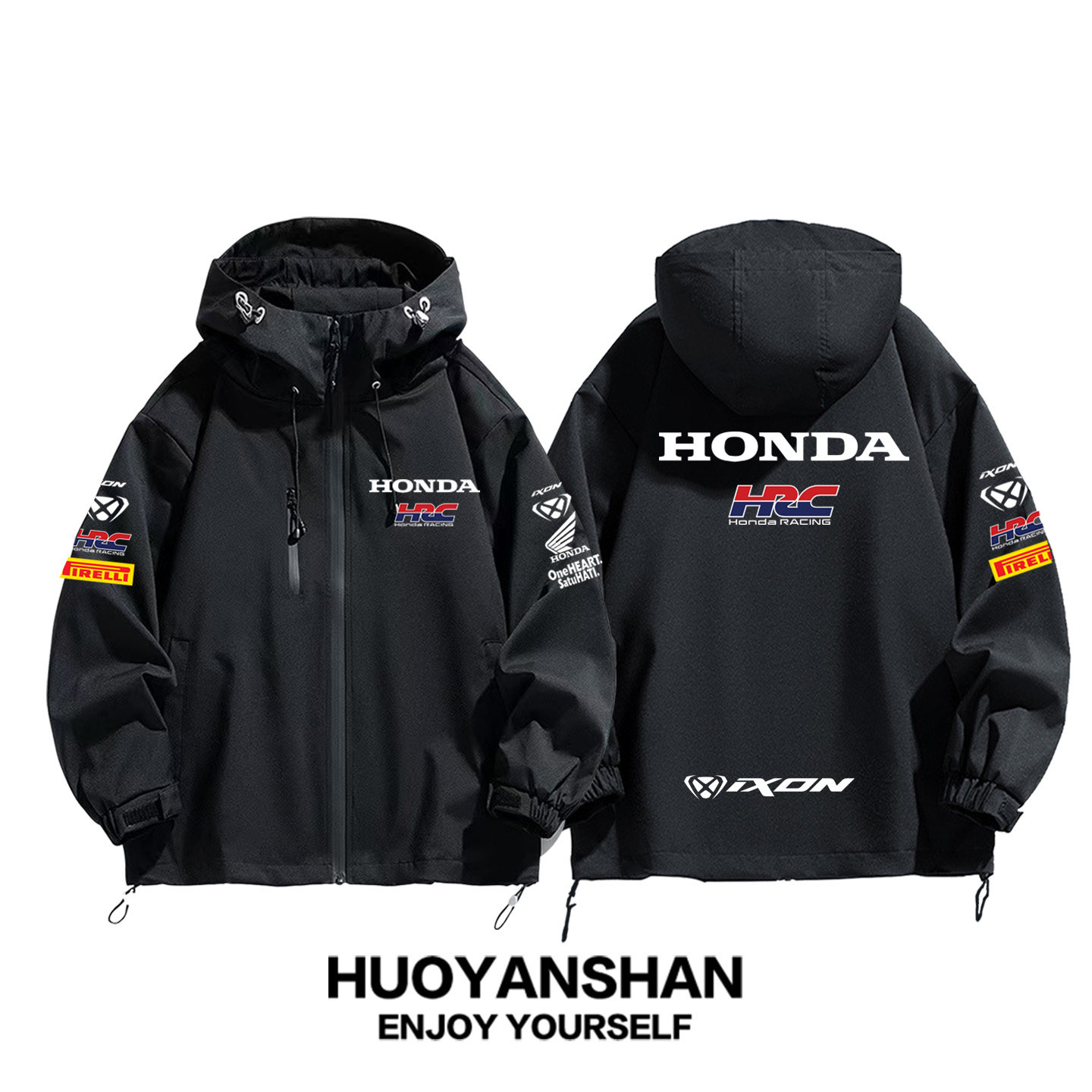 HONDA HRC本田赛车车队夹克男摩托机车骑行服户外防风运动冲锋衣