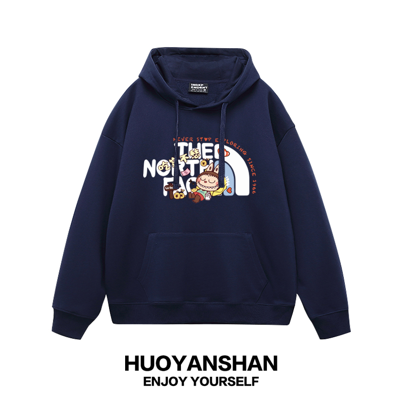 吃穿不愁拉布布连帽卫衣男女联名face情侣秋装趣味恶搞秋冬帽衫潮