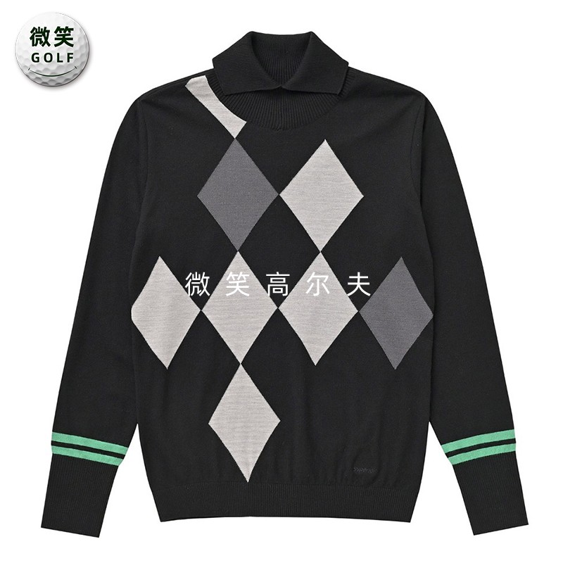 特价2025秋季新款韩国代购复古棱格高尔夫球服女士套头保暖针织衫