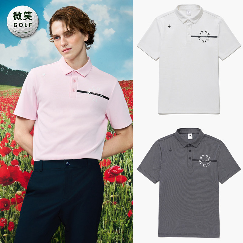 高尔夫男士翻领透气运动短袖T恤