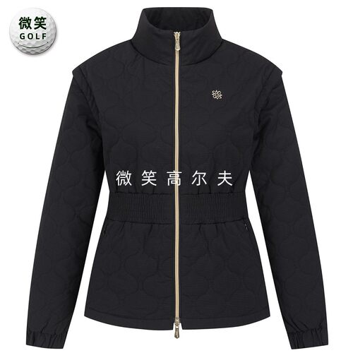 高尔夫女高领收腰夹棉棉服外套