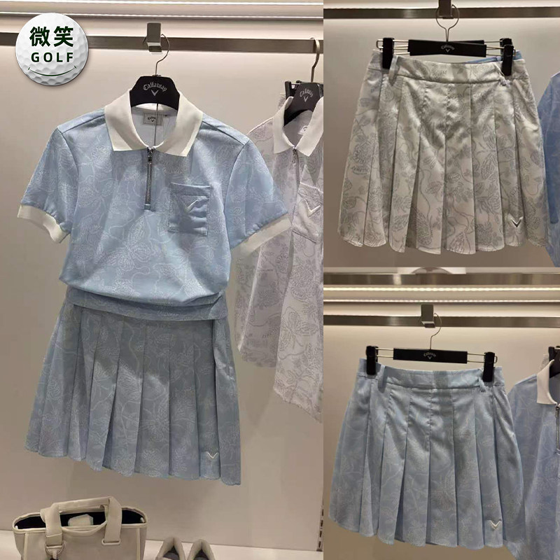 2026夏季新款韩国代购CALLAWAY轻质花朵图案高尔夫球服女士百褶裙