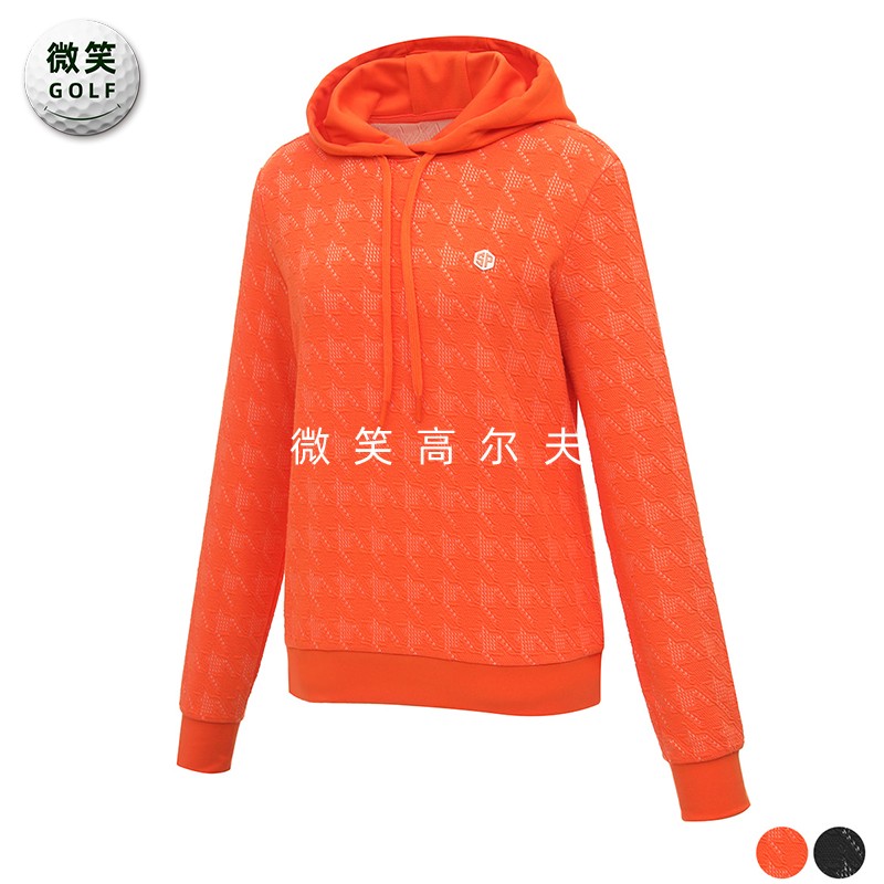 特价2025冬季新款韩国代购千鸟格连帽高尔夫球服女士运动长袖卫衣