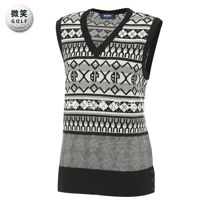 特价2025冬新款韩国代购V领时尚百搭高尔夫球服女士针织马甲背心