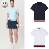 下摆条杠高尔夫球服女士运动短袖 韩国代购 T恤GOLF 2025夏新款 特价