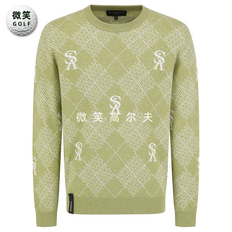 2025秋新品韩国代购ST ANDREWS高尔夫男士圆领图案运动羊绒针织衫