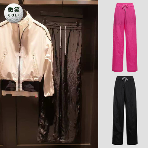 高尔夫松紧腰柔软宽松运动长裤女