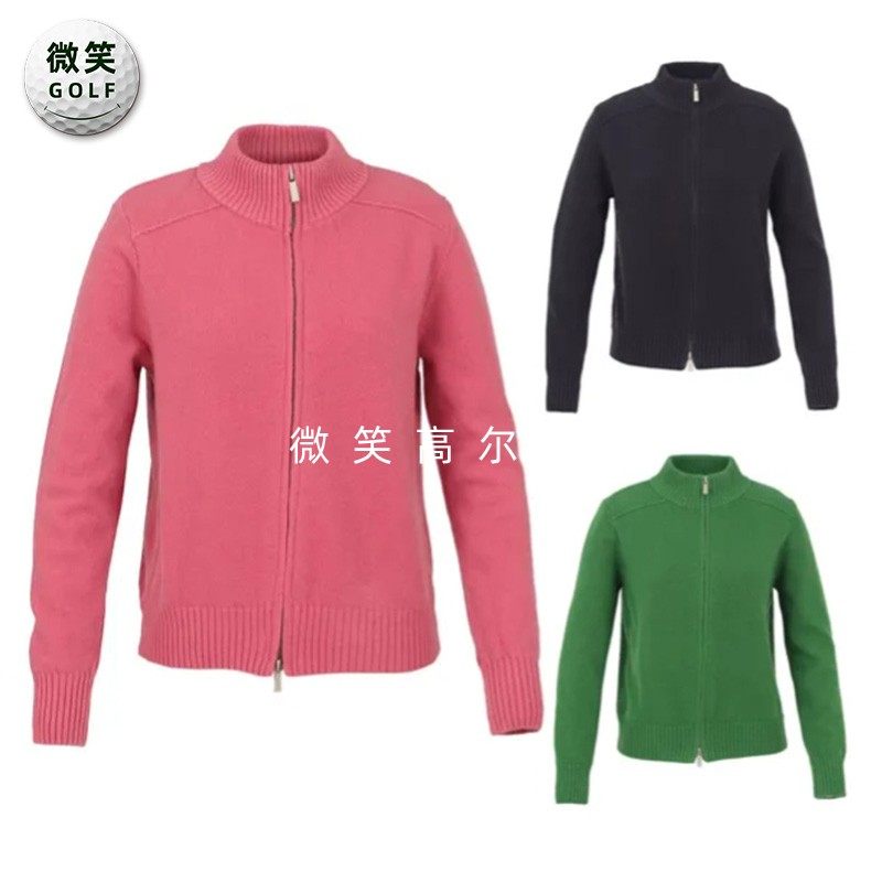 特价2026春季新款韩国代购经典日常高尔夫球服女士拉链针织开衫