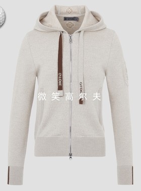 2024秋新品韩国代购GFOR*高尔夫女连帽拉链羊毛混纺运动毛衣外套