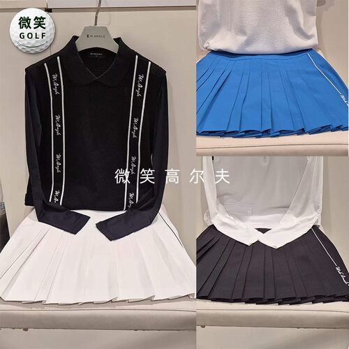 2026夏款韩国代购WANGLE时尚经典高尔夫服装女士防走光百褶裙短裙