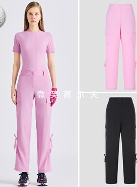 2025夏新品韩国代购GFOR*高尔夫女士松紧腰凉感口袋运动工装长裤