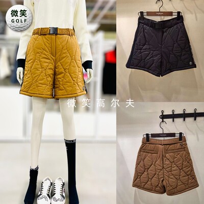 2025冬新款韩国代购CASTELBAJAC配色显瘦高尔夫球服女士夹棉短裤