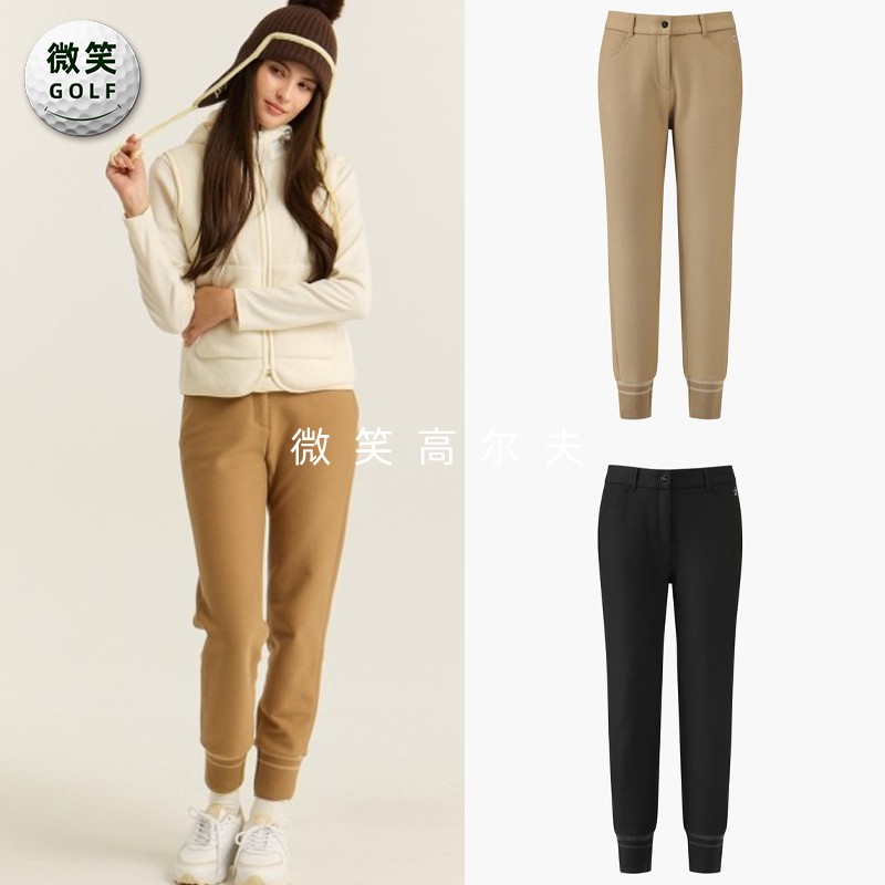 2025冬新品韩国代购MUNSINGWEAR高尔夫女士加绒保暖收腿运动长裤