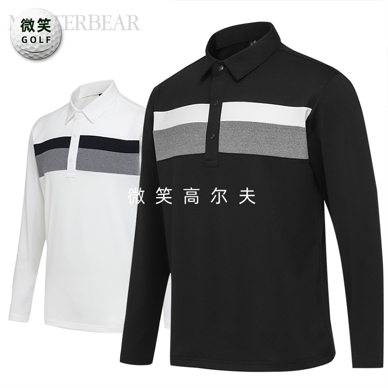 特价2025冬新款韩国代购休闲商务高尔夫球服男士拉绒运动长袖T恤