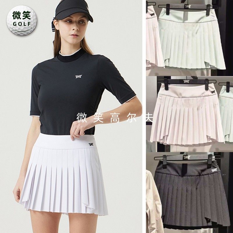 高尔夫女士百褶弹力运动半身短裙