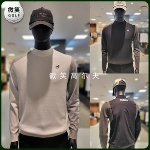 PG2022秋新款 男士 韩国代购 高尔夫球服拼接高领MASTER 针织衫 GOLF