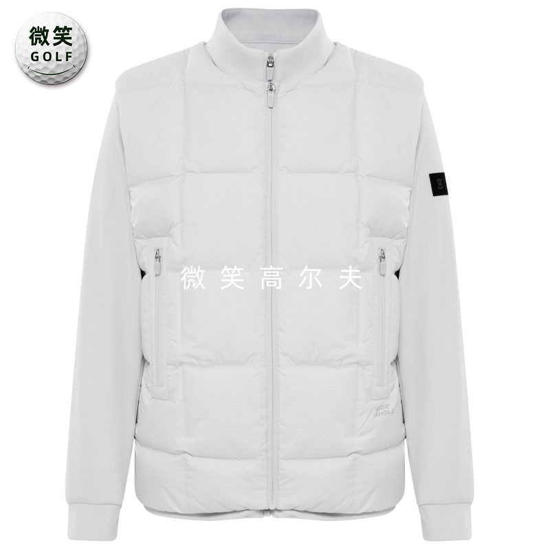 高尔夫男立领抓绒外套羽绒马甲