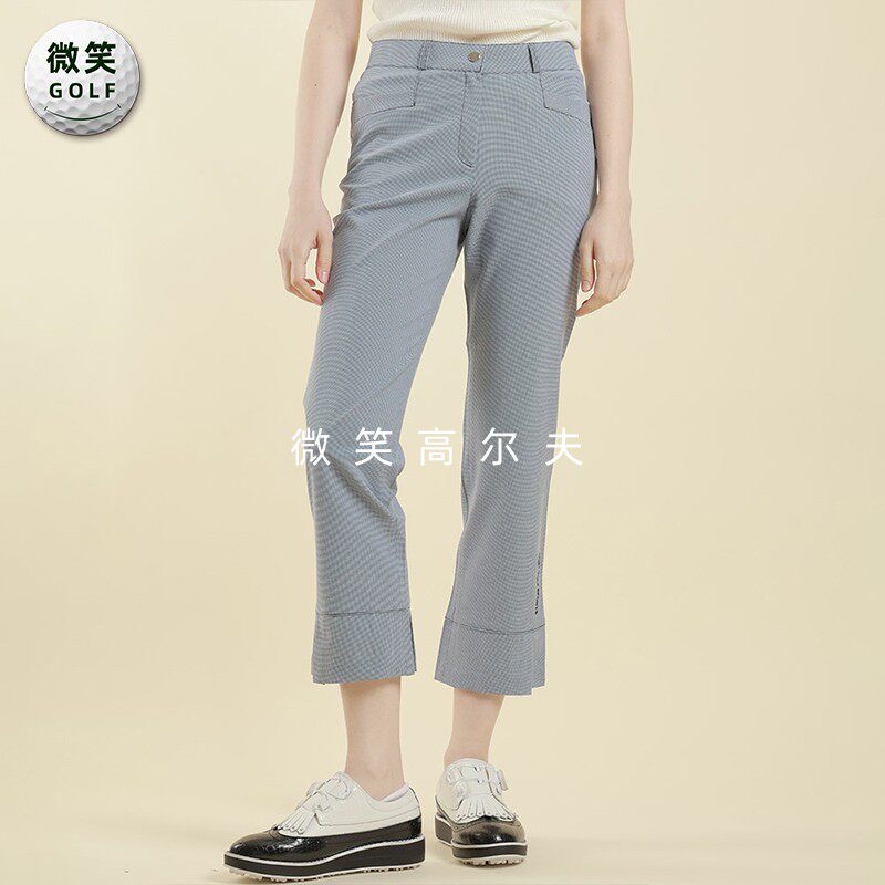 特价2026夏季新款韩国代购格子后褶皱高尔夫球服女士时尚修身长裤
