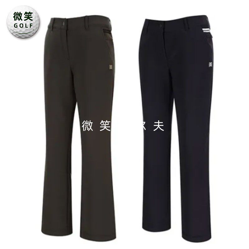 特价202冬季新款韩国代购线条点拉绒高尔夫球服女士保暖运动长裤