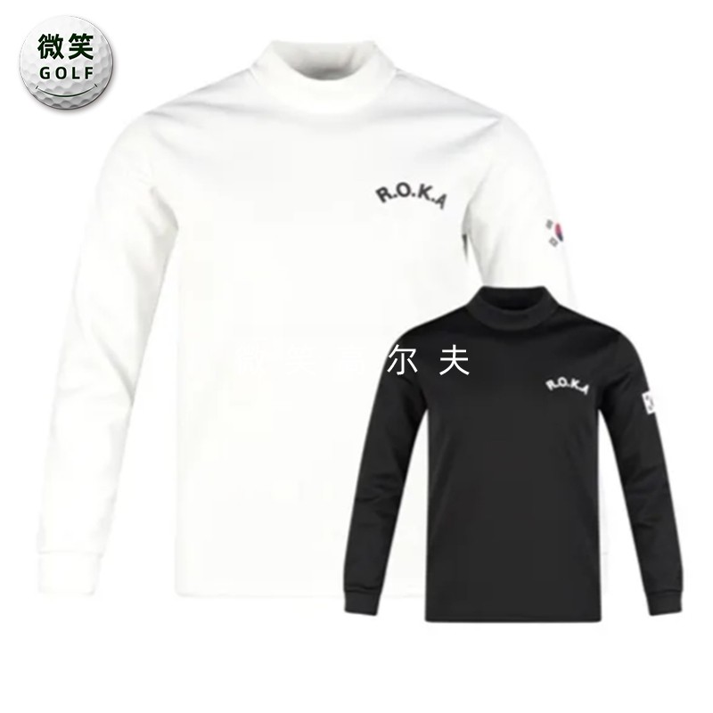 特价2025冬新款韩国代购半领拉绒高尔夫球服男士运动保暖长袖T恤