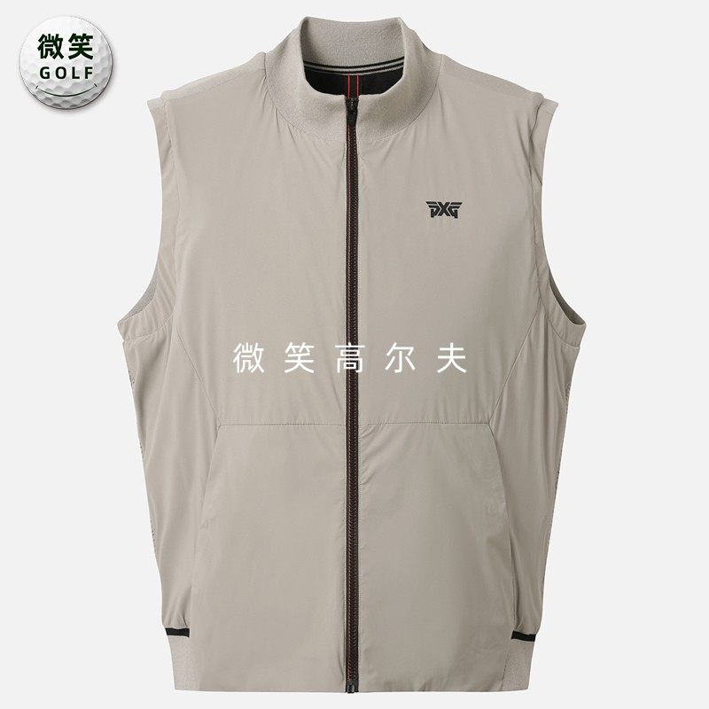 2025春季新品韩国代购PX*高尔夫男拉链针织拼接运动无袖马甲背心