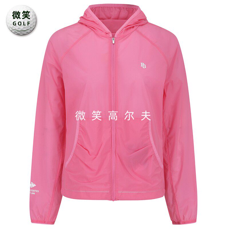 高尔夫连帽纯色透明运动夹克外套