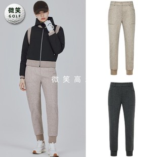女 松紧腰磨毛收腿运动长裤 2025秋冬新韩国代购 FOOTJOY高尔夫球裤