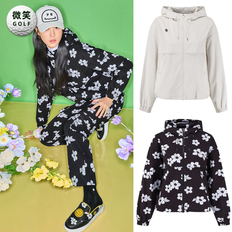 高尔夫女连帽宽松泡泡纱运动外套
