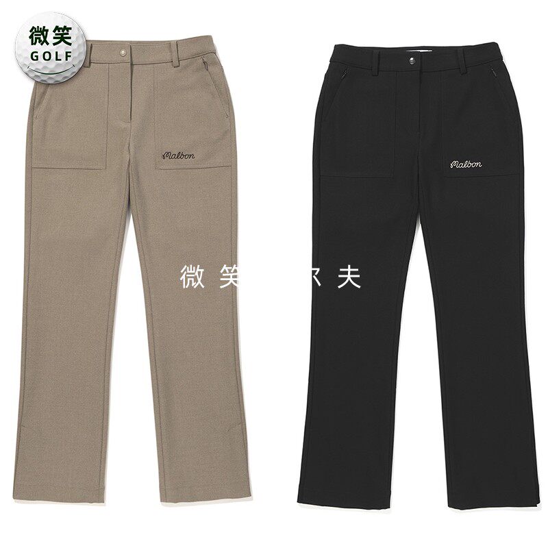 2025秋季新款韩国代购MALBON弱拉绒紧身高尔夫服装女士户外长裤