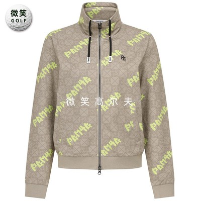 高尔夫女高领字母图案运动外套