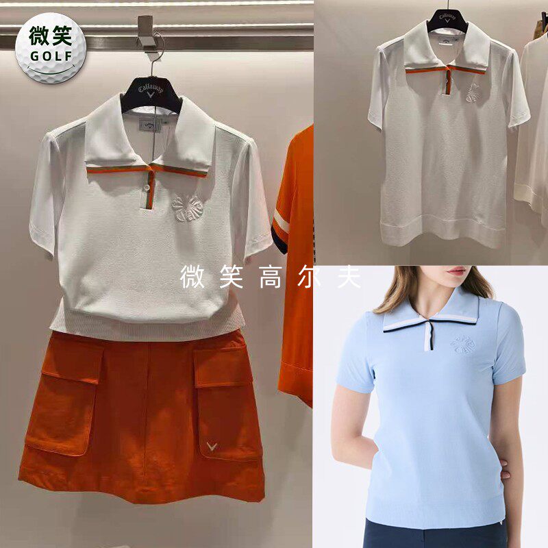 2026夏款韩国代购CALLAWAY清凉气质高尔夫球服女士短袖针织衫T恤