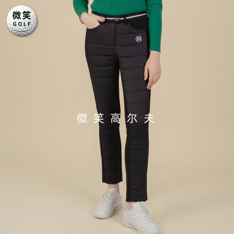 特价2025冬新款韩国代购拉绒防寒保暖高尔夫球服女士夹棉运动长裤