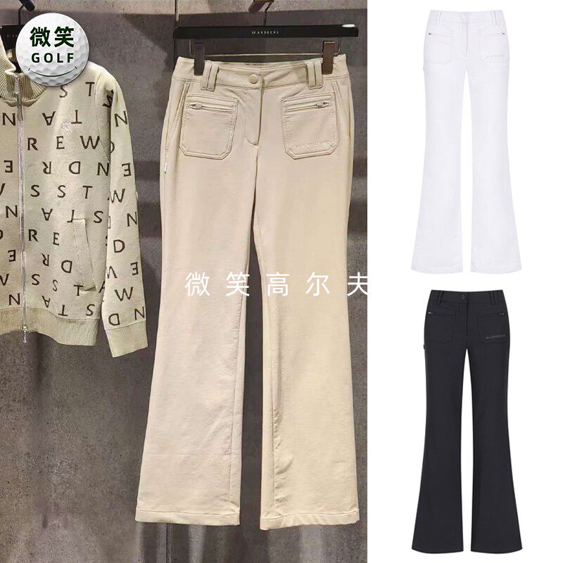 2025秋新品韩国代购ST ANDREWS高尔夫女士松紧腰修身运动喇叭长裤