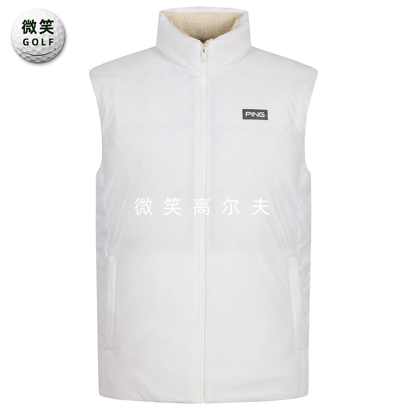高尔夫男士毛绒立领羽绒马甲背心