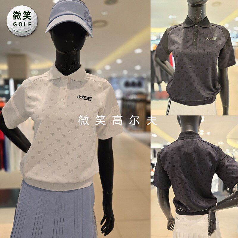 2025夏新款韩国代购MASTER PG提花透气高尔夫球服女士短袖T恤GOLF