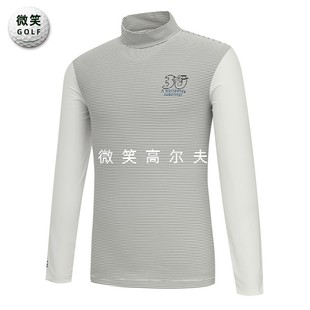 2024春新款 条纹高领高尔夫球服男士 韩国代购 特价 运动长袖 T恤GOLF