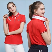 Ưu đãi đặc biệt 2019 hè mới Hàn Quốc mua quần áo golf nữ ve áo ngắn tay áo thun thể thao golf - Thể thao sau