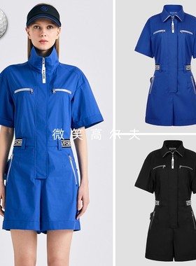 2025夏新品韩国代购GFOR*高尔夫女翻领凉感弹力运动短袖连体短裤