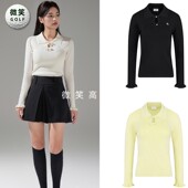 针织衫 FairLiar蝴蝶结木耳边高尔夫球服女士长袖 韩国代购 2025秋款