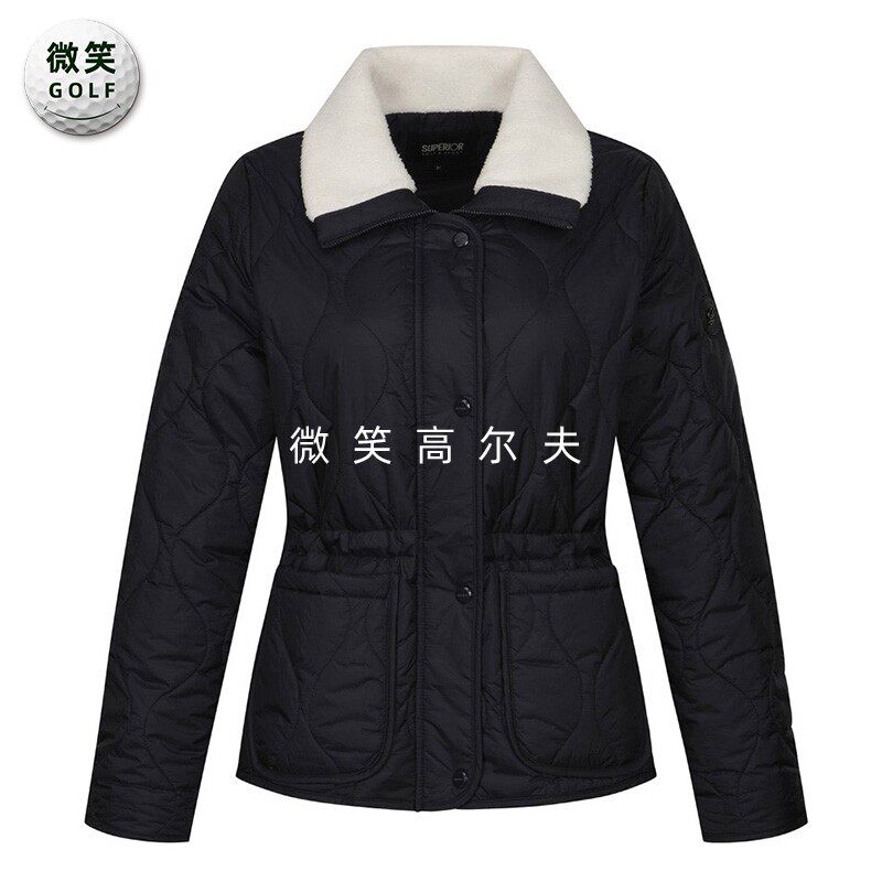 特价2025冬季新款韩国代购翻领收腰高尔夫球服女士保暖棉服夹克