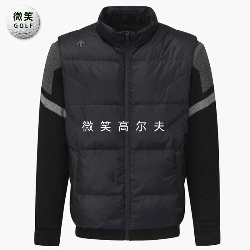 高尔夫男士立领针织袖羽绒服棉服