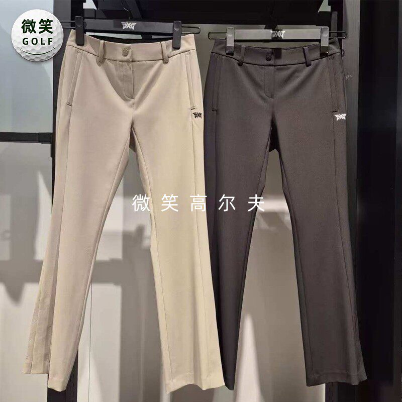 2025春新品韩国代购PX*高尔夫女士轻质弹力开叉微喇修身运动长裤