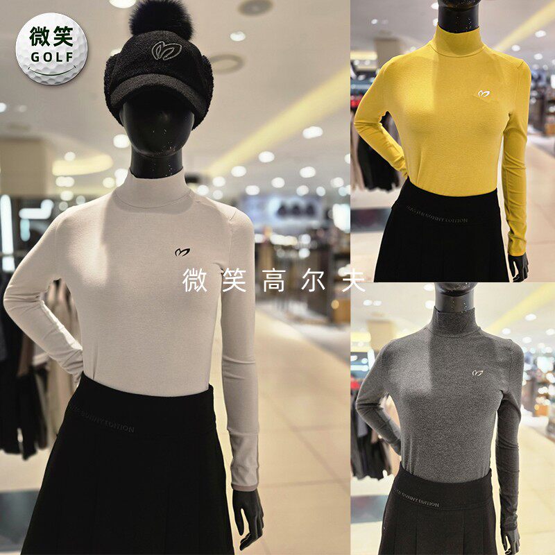 2025秋款韩国代购MASTERBUNNY拉绒保暖高尔夫球服女士高领打底衫