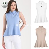 2025夏季 高尔夫球服女士无袖 新款 荷叶边修身 T恤GOLF 韩国代购 特价