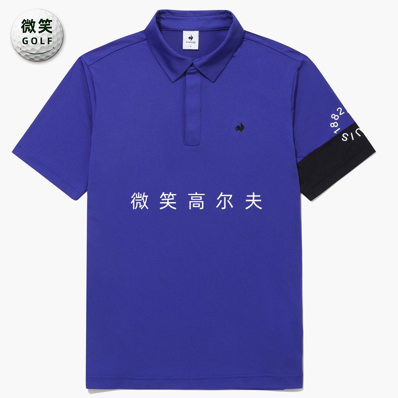 高尔夫男士翻领撞色运动短袖T恤