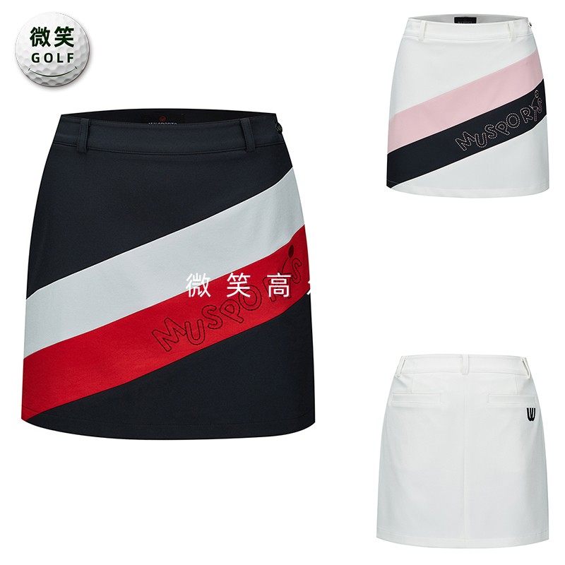 特价2025夏季新款韩国代购斜线配色高尔夫球服女士半身短裙GOLF